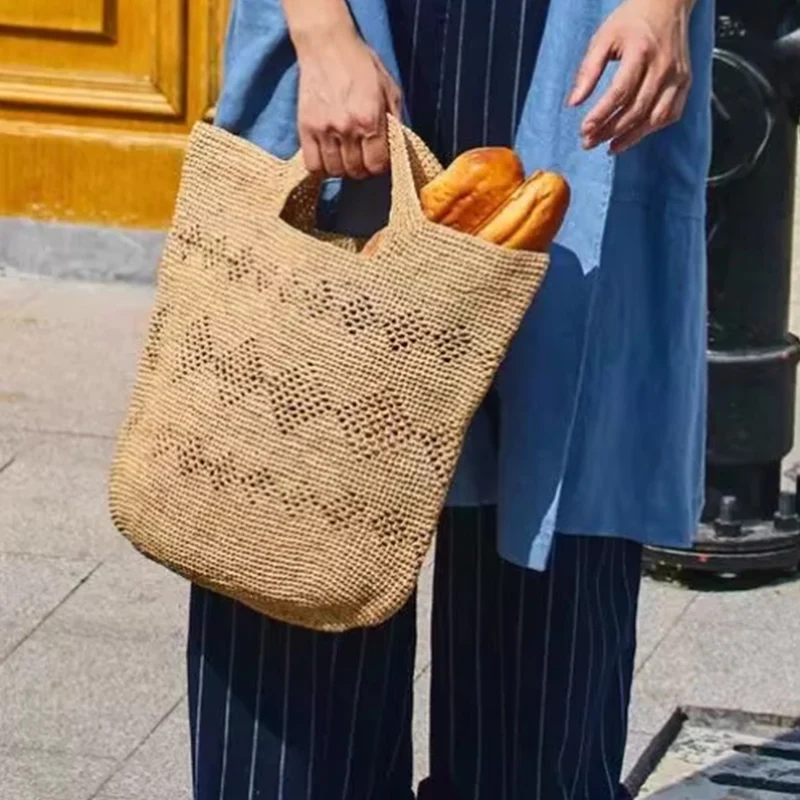 Women'S Raffia Bags - 패션 캐주얼 대용량 천연 라피아 풀