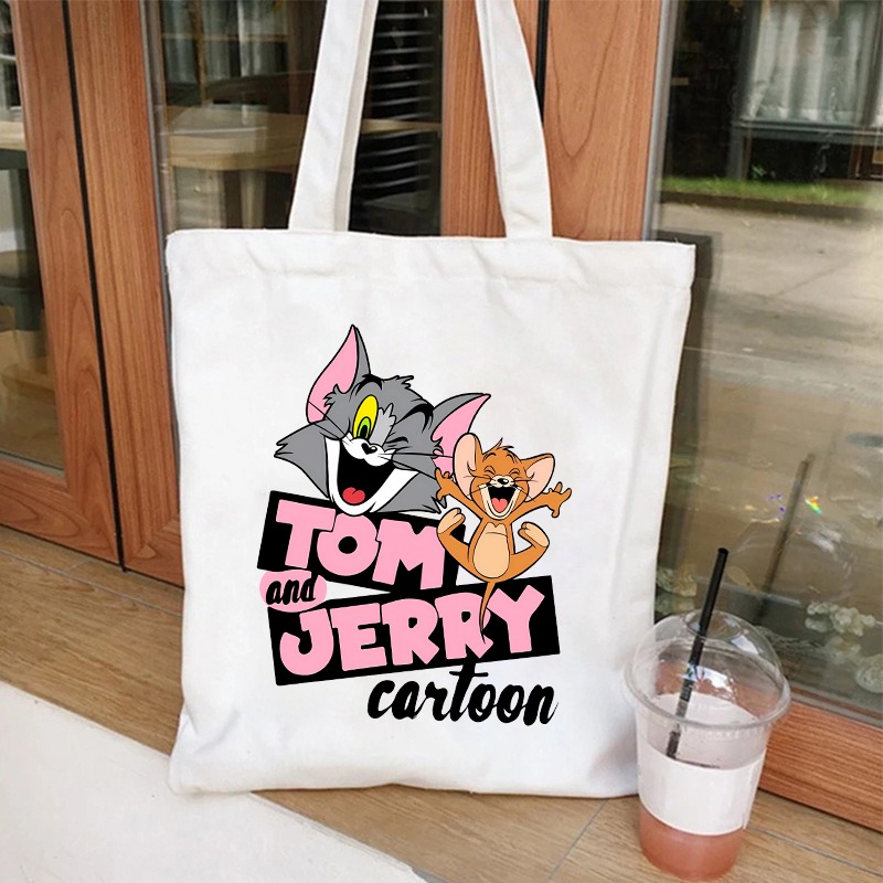 Women'S Bags Handbags - 톰과 제리 귀여운 캔버스 가방 여성