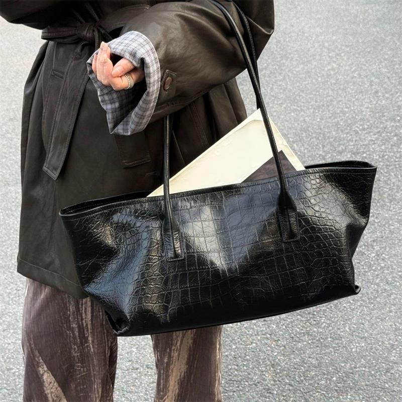 럭셔리 빈티지 악어 무늬 토트백, 여성용 대용량 숄더  - Women Bags Branded 리뷰 및 가격