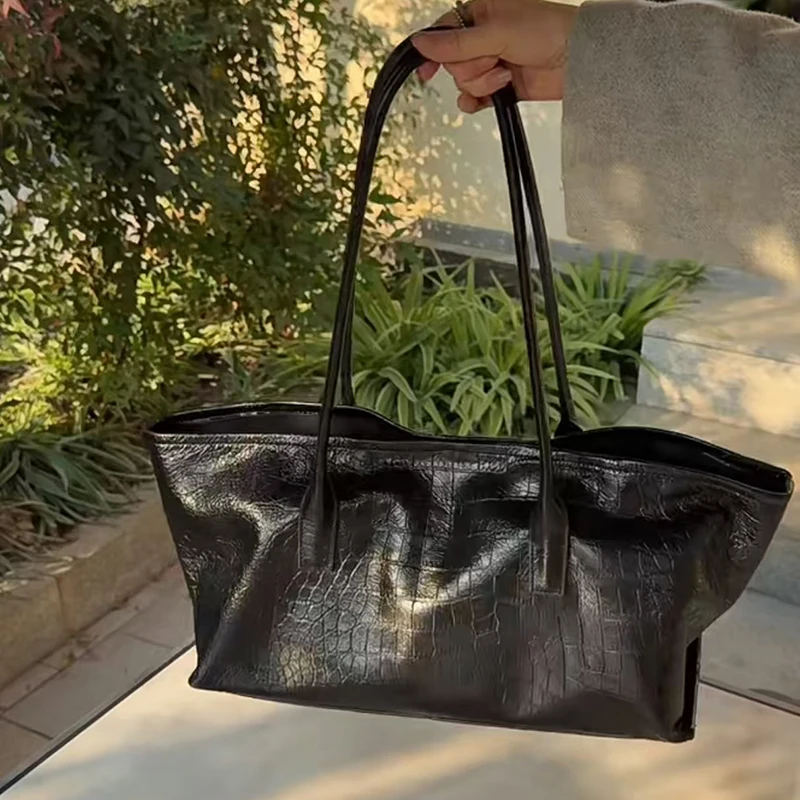 럭셔리 빈티지 악어 무늬 토트백, 여성용 대용량 숄더  - Women Bags Branded 리뷰 및 가격