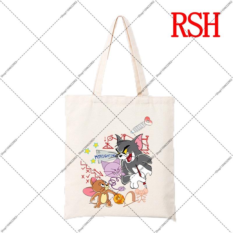 톰과 제리 귀여운 캔버스 가방 여성 남성 야외 휴대용  - Women'S Bags Handbags 리뷰 및 가격